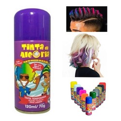 Spray Roxo Cabelo Lavável 120ml 70gr Festa Aniversário