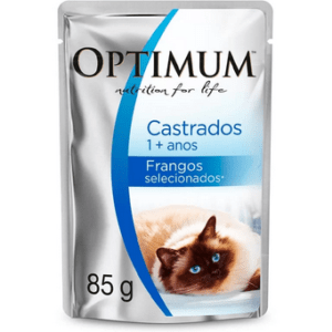 Ração Umida Optimum Sachê para Gatos Castrados Sabor Frango - 85g
