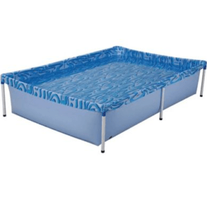 Piscina de Armação Infantil Retangular em PVC de 1000 Litros Azul