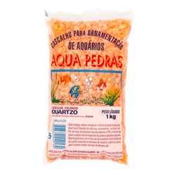 Substrato Para Aquários Aqua Pedras Cascalho De Quartzo Natural N02 Laranja Fluorescente